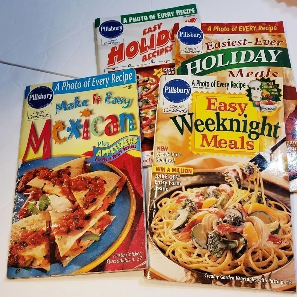 Lot of 7 Cookbooks Booklets pillsbury Weeknight Mexican Desserts